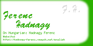 ferenc hadnagy business card